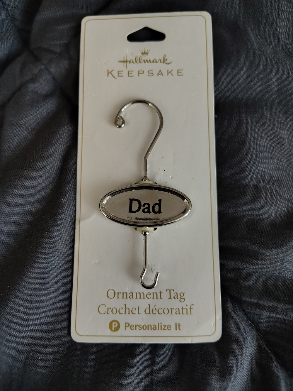 Hallmark Keepsake 'Dad' Ornament Tag - Silver